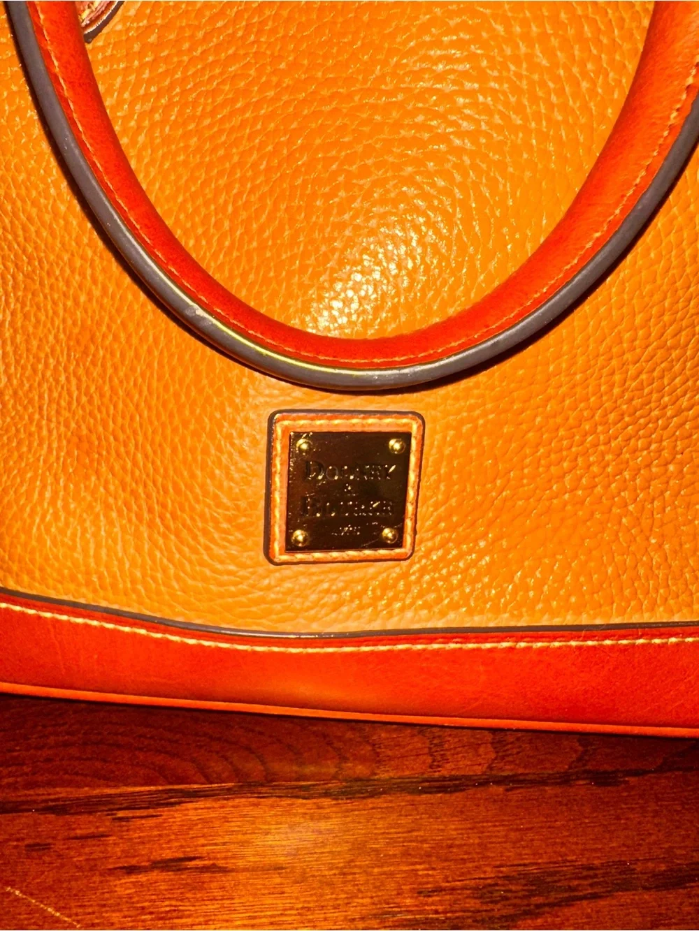 Dooney & Bourke Pebble Grain Zip Zip Satchel Natural Tan Leather Crossbody Purse